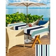 thumbnail image 5 of Hokiten Outdoor Tablecloths with Umbrella Hole & Zipper, Turquoise Navy Blue Striped Tablecloth Rectangle 60x84 Inch, Farmhouse Stripe Art Waterproof Table Cloth, Patio/Pool/Picnic Table Covers, 5 of 7