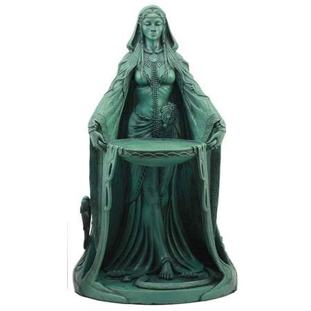 Ebros Celtic Triple Goddess Danu Statue 16"Tall Maxine Miller Statue Patroness Cycle of Life Death and Rebirth (Verdi Green)