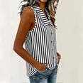 thumbnail image 6 of Dvprdro Womens Cotton Striped Top Collared Sleeveless Button Front Loose Fit Summer Casual Shirt, 6 of 9