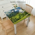 thumbnail image 2 of HAOXIT  Germany Tablecloth, Bavarian Alps Village of Berchtesgaden and Watzmann Germany, Dining Room Kitchen Rectangular Table Cover 60''x60'', 2 of 7