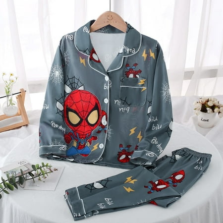 Spiderman Marvels Enfants Pyjamas Garçons Coton Vêtements Pantalon Ensemble  Dessin Animé Vêtements De Nuit Enfants Pyjamas pour Filles Tenues Enfant  Pyjama
