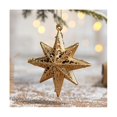 thumbnail image 2 of Adornos navideños dorados Yashi con forma de estrella colgantes estilo retro dorado, 2 of 5