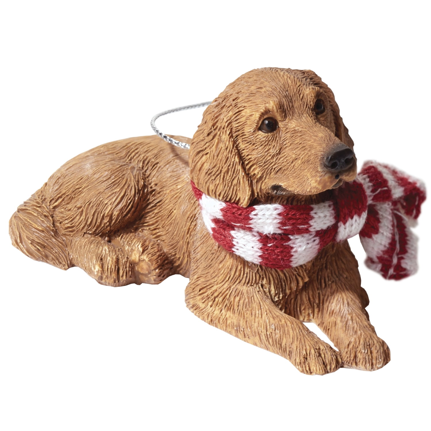 GOLDEN RETRIEVER DOG CHRISTMAS ORNAMENT HOLIDAY XMAS Figurine Scarf  gift 