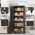 thumbnail image 6 of Kooyon 70.8" Black Metal Garage Storage Cabinet with Adjustable Shelves for Garage Workshop Basement(Required-Assembly), 6 of 9