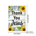thumbnail image 4 of AMHNF Thank You Jesus Linen Garden Flag with Sunflowers and Leaves for Spring Summer Home Outdoor Garden Yard Door Decor 12x18 inch, 4 of 5