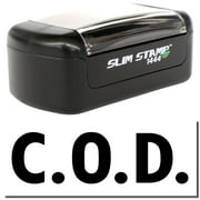 Slim Pre-Inked COD Stamp, Slim 1444, Ultra Slim Design, Impression Size 1/2" by 1-3/4", Up to 25,000 Impressions - Black Ink