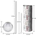 thumbnail image 5 of 20oz White Christmas Tree Pattern Skinny Tumblers Stainless Steel Tumbler with Lid and Straw,Vacuum Insulated Double Wall Travel Tumbler Cups with Cleaning Brush for Coffee,Tea, 5 of 6