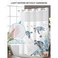 thumbnail image 4 of No Hook Shower Curtains with Snap-in Liner Set, Sea Turtle Coastal Waterproof Hotel Style Bathroom Shower Curtain, Summer Beach Coral Ocean Blue Nautical Mesh Top Window Bath Curtains 54''x78'', 4 of 6