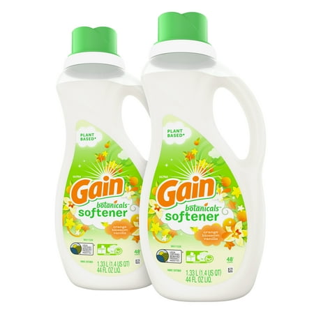 Vanilla Blossom - Gain Botanicals Liquid Fabric Softener, Orange Blossom Vanilla, 2 count, 48 Loads 44 fl ounces each