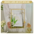 thumbnail image 4 of NCYP Small Glass Cards Box with Slot and Lock for Wedding - 8" x 5.5" x 11.3" - Home Birthdays Party Tabletop Decor, Gold, Clear Envelopes Terrarium (Card Box Only), 4 of 11