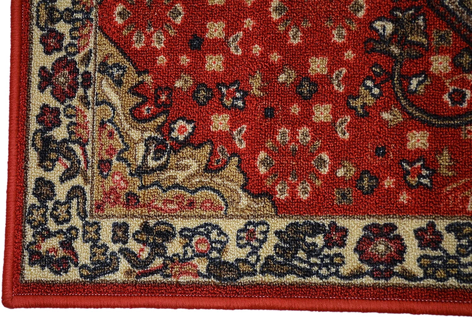 Traditional Medallion Oriental Design Red Color Rug Runner Printed Slip Skid Resistant Rubber Back 2 x 7 Runner Rug(Red, 23" x 7')