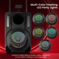 thumbnail image 5 of 10" Bluetooth Portable PA Speaker - Rechargeable, 2 Wireless Mics, Tablet Stand, Party Lights, 5 of 7