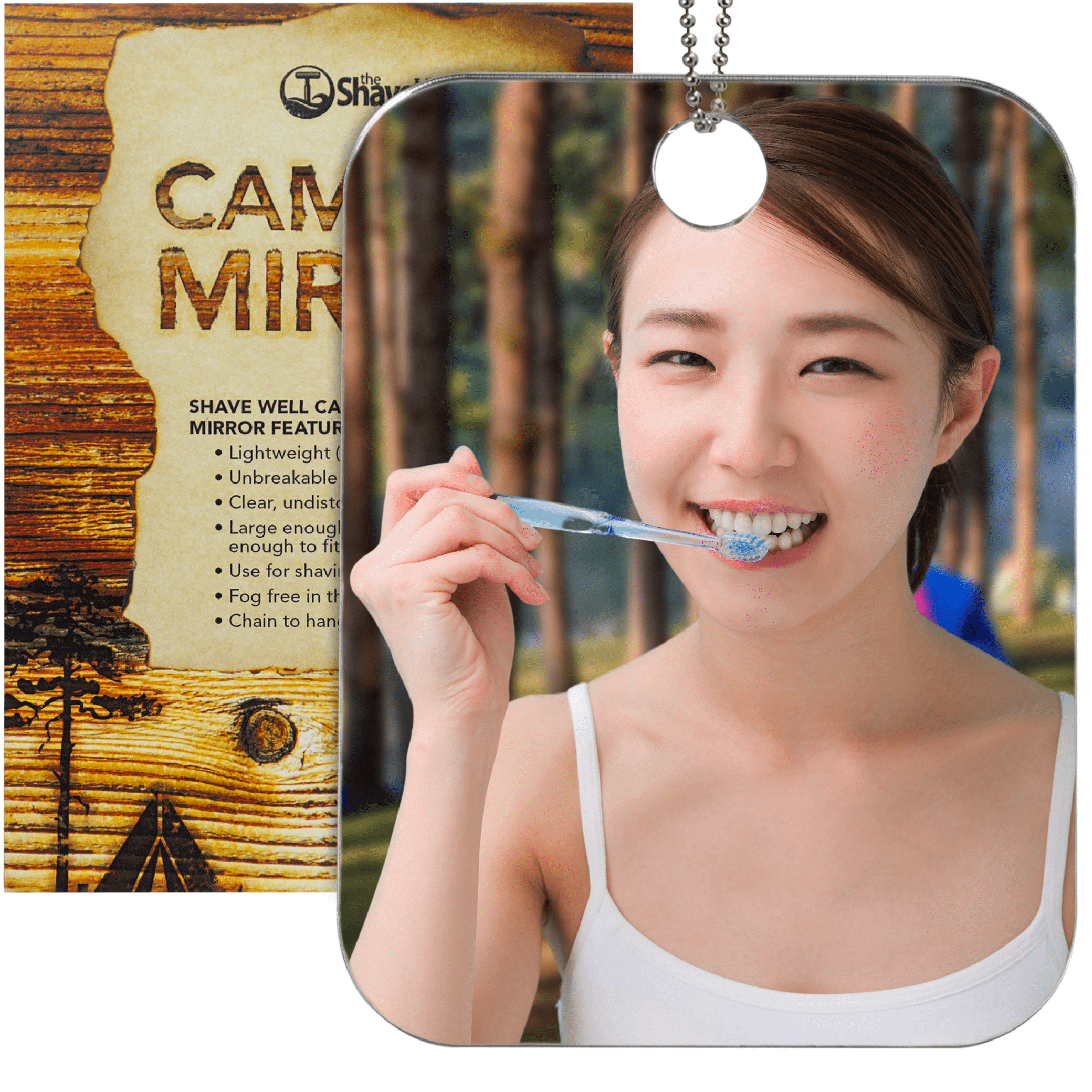 The Shave Well Company Unbreakable Mirror, Fog-Free Shower Mirror, Backpack Approved