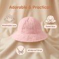 thumbnail image 6 of Tigivemen Baby Sun Hat Toddler Girls Fisherman Bucket Hats with Lace Bow Summer Outdoor Sunhats Pink Size 1-3 Years, 6 of 8
