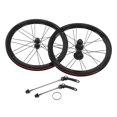 thumbnail image 1 of Juego de ruedas de bicicleta de montaña de aleación de aluminio, juego de ruedas de bicicleta plegable de 16 pulgadas, 11 velocidades delanteras, 2 traseras, 4 rodamientos, color negro, 1 of 10