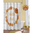 thumbnail image 2 of Thanksgiving Day Autumn Pumpkin Fall Wood Grain Shower Curtain Set ，Waterproof Fabric Shower Curtains Shower Curtains for Bathroom,Bathroom Decor 48"x72", 2 of 7