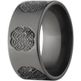 thumbnail image 2 of 10mm Flat Black Zirconium Ring with a Milled Celtic Design, 2 of 3