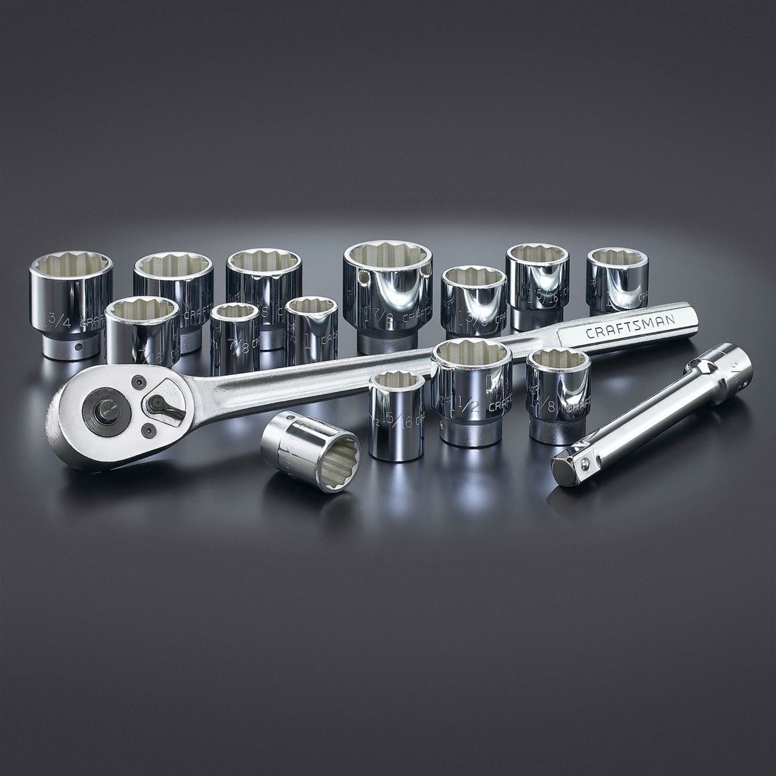 Craftsman 16 pc. Socket Wrench Set 12Point Long Handle Sockets Hand