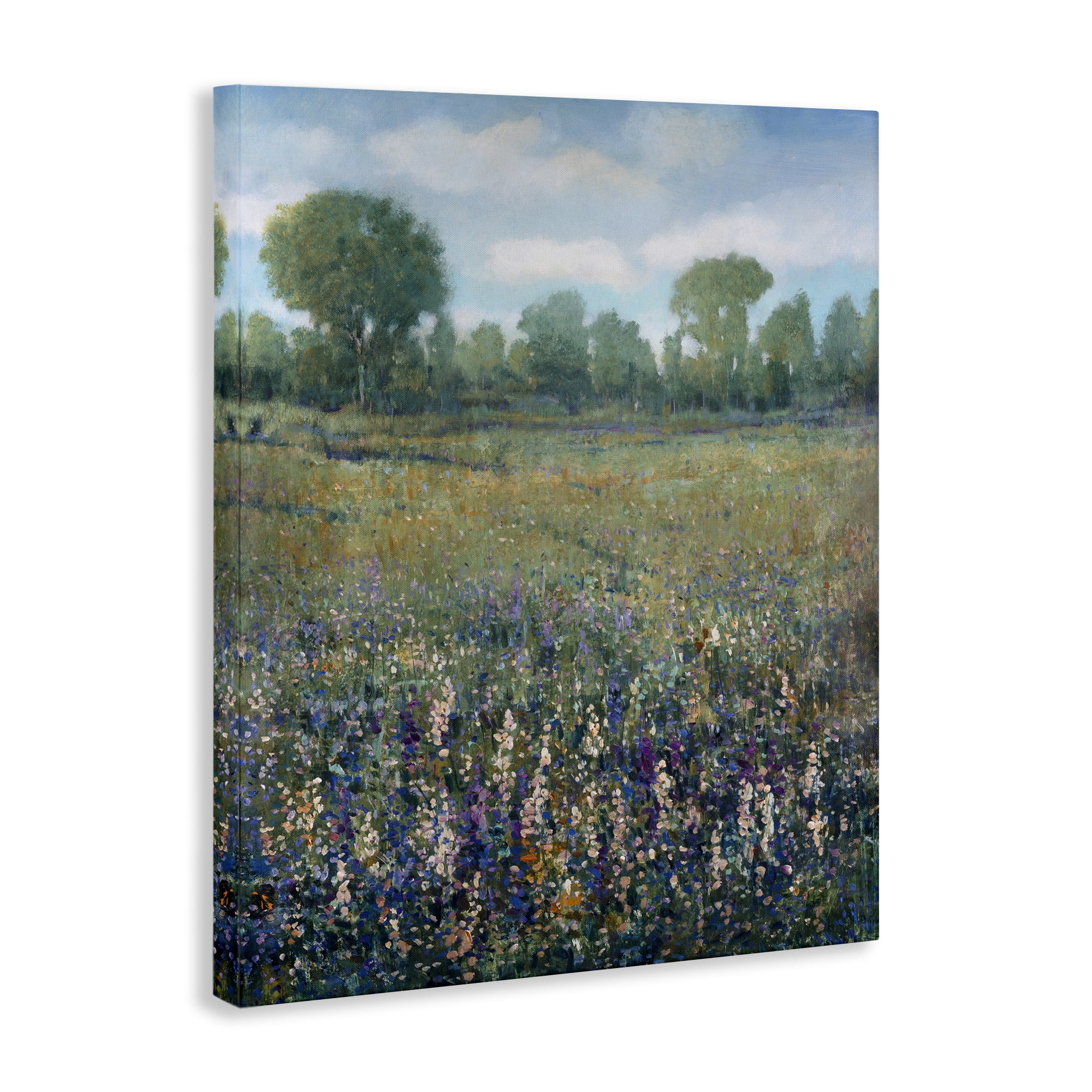 Stupell Industries Lilac & Wildflower Fields Landscape Painting Gallery Wrapped Canvas Art Print Wall Art, 30 x 40