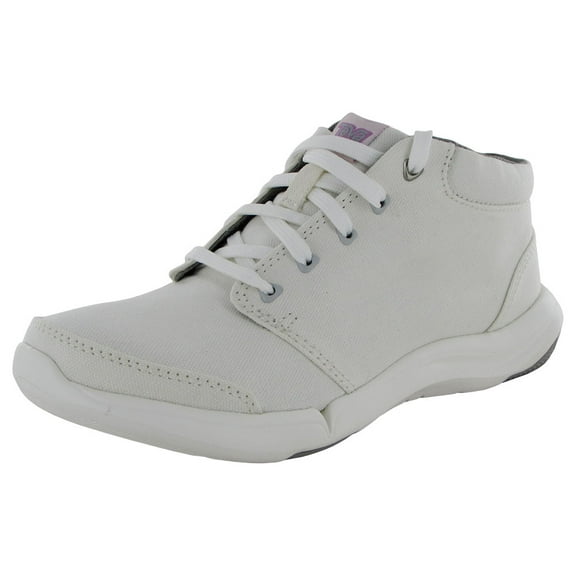 Teva Womens Wander Chukka Casual Canvas Ankle Boot Shoes, White, US 5.5