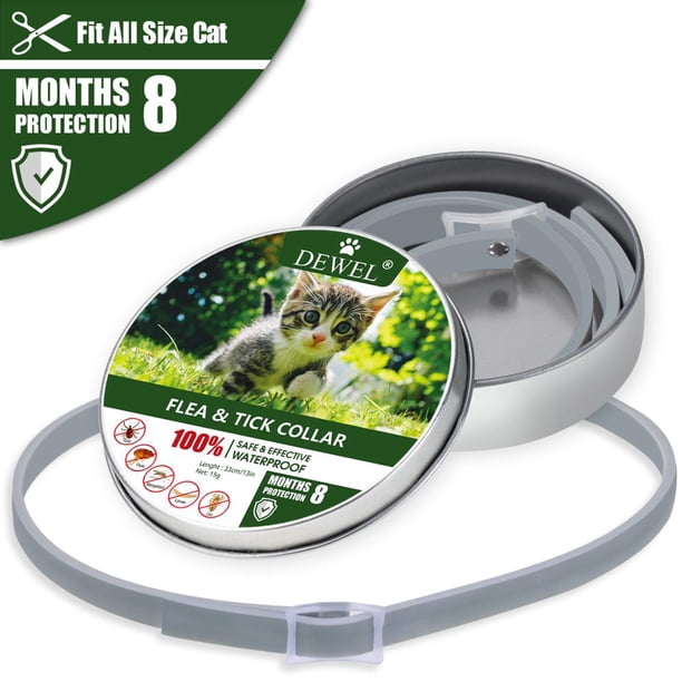 Dewel-Collar antipulgas y garrapatas para perro, accesorio para mascotas, resistente al agua, 8 meses de protección, repele Mosquitos,0052-S, Fivean Collar antimosquitos para mascotas