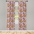 thumbnail image 3 of Ambesonne Ethnic Curtains, Persian Paisley Floral, Pair of 28"x63", Multicolor, 3 of 5