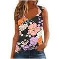 thumbnail image 2 of JTZGDY Cute Summer Tank Tops for Women Fashion Printed Sleeveless Cami Shirts Loose Fit Casual Graphic Tunic T-Shirts Trendy Beach Vacation Outfit Clothes Black#01 L, 2 of 5