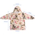 thumbnail image 7 of Shepherd Dog and Flower Floral Blanket Hoodies for Kids 6-13YR Oversize Wearable Blanket Hoodies for Boys Girls Teens, 7 of 7