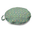 thumbnail image 1 of Abstract Round Floor Cushion with Handle, Repetitive Horizontally Arranged Ropes Forms in Wave Spiral Illustration Print, Decorative Pillow for Living Room & Dorms, 18" Round, Multicolor, by Ambesonne, 1 of 4