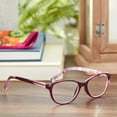 thumbnail image 3 of (2 pack) Equate Women's Heather Oval Reading Glasses with Case, Purple, +1.75, 3 of 11