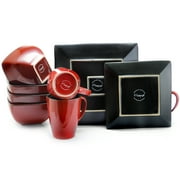 Elama Harland Loft 16 Piece Modern Premium Stoneware Set with Complete Setting for 4