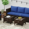 thumbnail image 4 of YYAo Footstool Ottoman Seat,2 Pieces Outdoor Patio PE Wicker Ottomans with Removable Cushions-Navy, 4 of 10