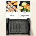 thumbnail image 5 of 1200W Electric Smokeless Indoor Griddle, Nonstick Cooking Plate BBQ Grill, 2-in-1 with Lid Grill, 5 Level Adjustable Temperature, Detachable & Dishwasher Safe, Cool-touch Handles, 5 of 7