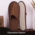 thumbnail image 3 of Sonducket 10 pares de zapatillas de hotel desechables de lana Coral para hombres y mujeres, zapatos de salón de belleza de viaje para el hogar Calzado Marrón 2, 3 of 6