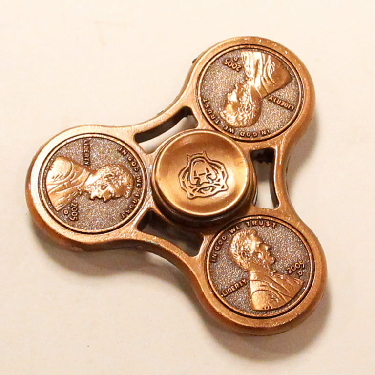 The Triple Penny Fidget Hand Spinner- Brass with Hybrid Bearing