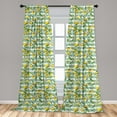 thumbnail image 5 of Ambesonne Art Curtains, Blooming Lemon Tree, Pair of 28"x95", Fern Green Seafoam, 5 of 5