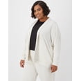 thumbnail image 2 of Hanes Originals Women's Soft Brushed Cardigan (Plus Size) Wheat Heather 4X, 2 of 4