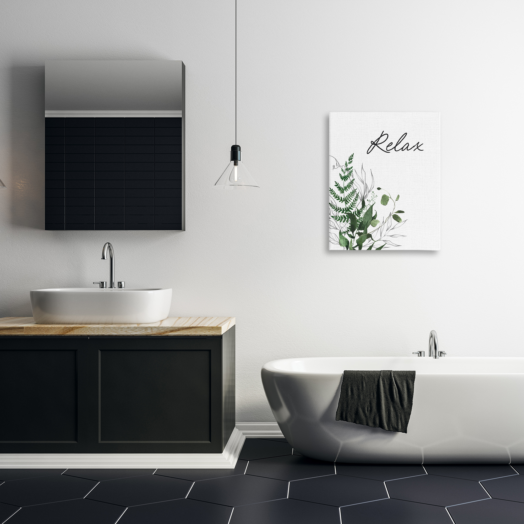 Relax Ferns & Botanicals Canvas Wall Art, design by Lettered and Lined