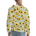 thumbnail image 7 of Salouo Blue White Striped Sunflower A Pattern Hoodie Sweatshirts for Women, Autumn Pullover Hoodie Workout Sweat Women's Long Sleeve Preppy Sweatshirts-XX-Large, 7 of 7