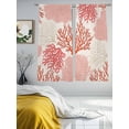 thumbnail image 2 of Classic Ocean Pink Coral Chiffon Sheer Curtains 63 Inches Long, Abstract Marine Life Scenery 2 Rod Pocket Window Treatment Voile Drapes Curtains for Living Room Bedroom,2 Panels, 52x63In, 2 of 9