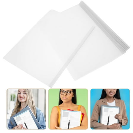 WHAMVOX Clear Plastic Report Covers with Sliding Bar for Daily Use Transparent Project Folders A4 Size 10 Pieces