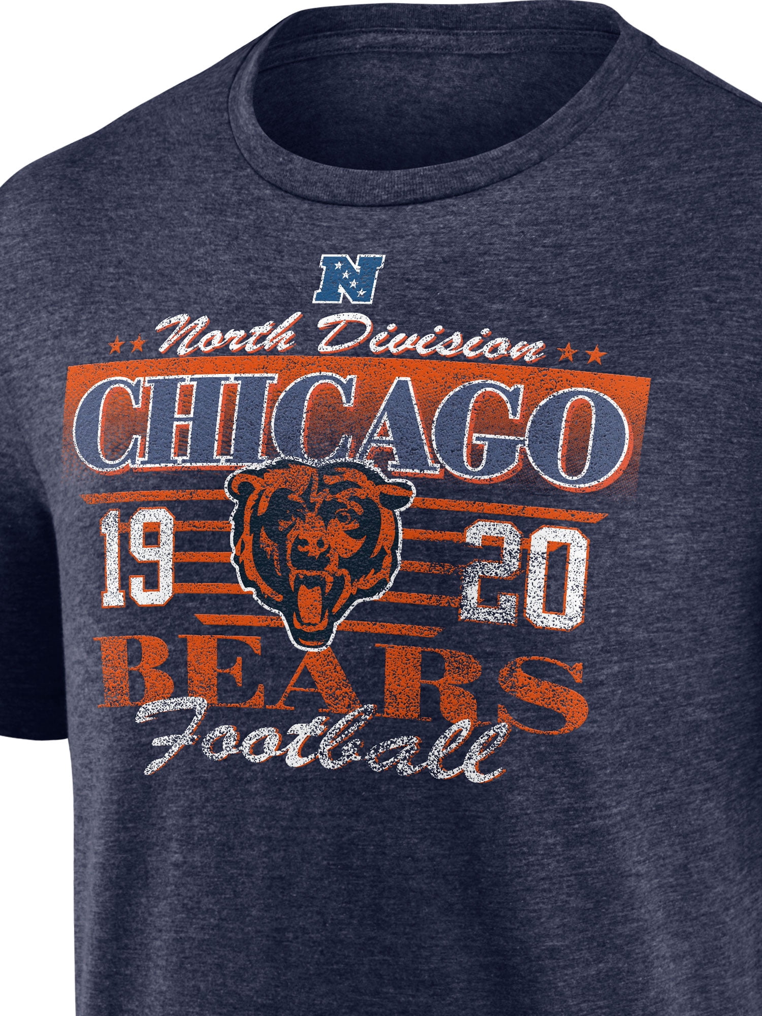NFL Chicago Bears Men's Synthetic Navy Heather Short Sleeve T-Shirt