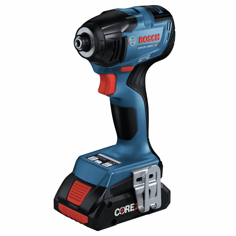 Restored Bosch GDR18V-1860CB25-RT 18V Brushless Lithium-Ion 1/4 in. Hex Cordless Connected-Ready Impact Driver Kit (4 Ah) (Refurbished)