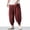 hgg089-Red, variant on Cargo Linen Pants for Men Baggy Harem Pant Hippie Beach Yoga Casual Drop Crotch Trouser