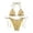 Gold, variant on Bathing Suit for Women Two Piece Bikini Set with Gold Foil Decoration Ideal for Summer Beach Womens Bikini Swimsuits Gold,L