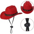 thumbnail image 2 of Snfy Pet Cowboy Costume Cosplay Cap Halloween Costumes for Dogs Cat Pet Party Decoration Mini Cowboy Hat (Red, Medium), 2 of 7