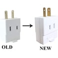 thumbnail image 3 of FrostHike Single Receptacle to 3 Outlet Cube Wall Tap,Plug-In Triple Outlet Polarized Adapter,White(4 Pack), 3 of 4