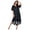 Black Butterfly, variant on Long Nightgown Womens Loose Sleep Dress V Neck Loungewear