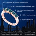 thumbnail image 2 of Gem Stone King 18K Rose Gold Plated Silver London Blue Topaz 5-Stone Wedding Anniversary Band Ring for Women (1.10 Cttw, Gemstone November Birthstone, Size 7), 2 of 4