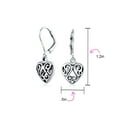thumbnail image 5 of Bling Jewelry Womens Open Filigree Heart Dangle Earrings Rose Gold Plated Sterling Silver Leverback, 5 of 7